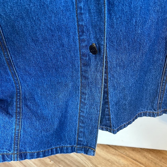 Vintage Sleeveless Denim MIDI Dress Sz L - Picture 9 of 12